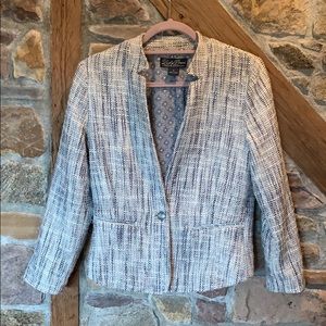 Lucky Brand Marina Blue & White Tweed Blazer